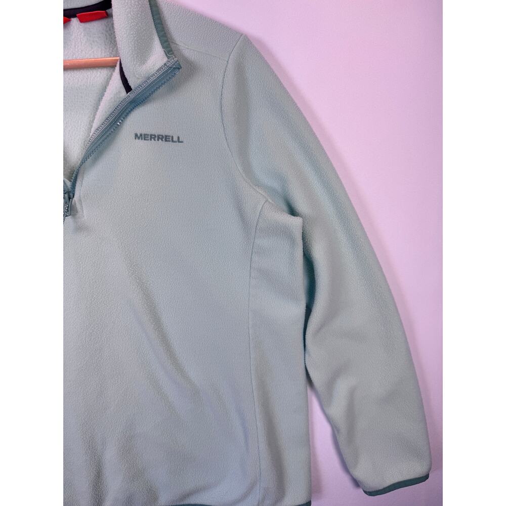Merrell Women’s Large Mint Fleece Quarter Zip Pullover Hiking Jacket Sweatshirt - Picture 2 of 10